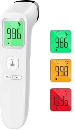ANMEATE Touchless Thermometer – Forehead Thermometer for Adults,No Touch for Fever, Baby Kids Child with Batteries, Fever Alarm, 35 Groups Data Storage