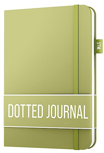 Scribbles That Matter A5 Dotted Journal Notebook - Din Bullet Dotted Journal Vegansk hårt omslag 120gsm Dotted Notebook Blödningssäkert tjockt papper med 150 sidor för arbete (5,75 x 8,5), Päron