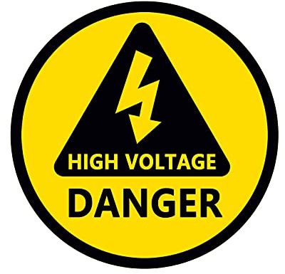 High Voltage Electric Shock Risk Warning Sign,4 Inch High Voltage Symbol Decal Vinyl Sticker，10 Pcs Per Pack