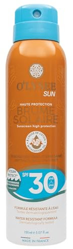 O'LYSEE - Brume Solaire - Formule Non Grasse - Très Haute Protection - Corps et Visage - Transparente résistante à l’eau - SPF30-150 ml