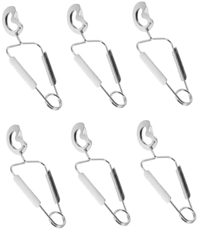 Generic 6pcs Stainless Steel Snail Tongs Spring Clamp Serving Tongs Heat Resistant Kitchen Utensils for Escargot and Shellfish Silver Color