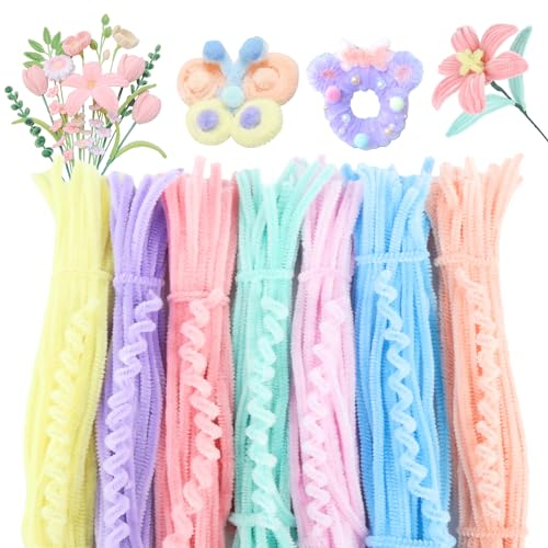 GUOYIHUA 400 Stück Pfeifenreiniger, Macaron Farbe Pfeifenputzer zum Basteln, Biegsame Plüsch Pfeifenputzer, Chenilledraht für DIY Projekte, Kreative Kunst, Herstellung von Dekorationen