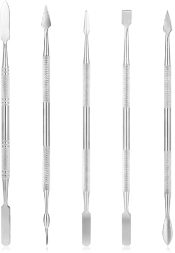 5 Stück Tonwachs Schnitzer Werkzeuge Edelstahl Ton Modellierwerkzeug Kit Töpferton Schnitzwerkzeug Doppelendig Schnitzwerkzeug Skulpturen Modelierwerkzeugset Für Modellierung, Keramikschnitzerei