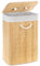 GEEZY Bamboo Laundry Basket with Lid Foldable Washing Hamper Bin with Removable Liner Bedroom Bathroom Dirty Clothes Storage Basket with Handles Rectangular Natural