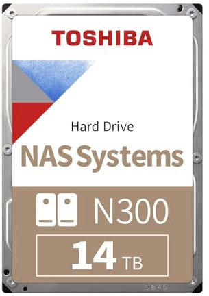 Toshiba N300 14TB Internal NAS Hard Drive, 3.5’’ SATA HDD, 7200 RPM, 24/7 Operation, Supports 1-8 bay systems, 128MB Cache, 180TB/Year workload, 3yr Warranty (HDEXZ12ZNA51F).
