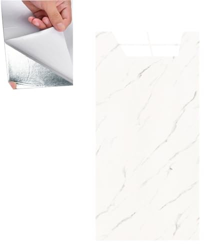 60x30CM Fliesenaufkleber Marmor,30 Stück PVC Wandpaneele Marmoroptik,Selbstklebende fliesen,Dekoration Wasserfest Fliesenaufkleber Bad/küche/Wohnzimmer/Schlafzimmer(Fliesenaufkleber Weiß)