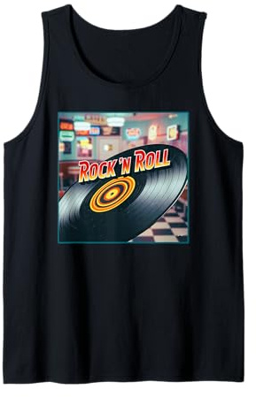 Comedor de Vinilo Rock 'N Roll Camiseta sin Mangas