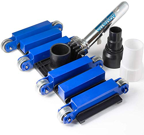 Aquatix Pro Pool Vacuum Head with Wheels & Hose Adapter, 14 Professional Grade, Aluminium Handle, 12 Weighted Plates, Stainless Steel Balls, 5.7lbs Flex Swimming Pool Vac Head with Swivel