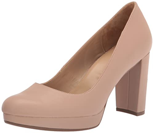 Naturalizer Womens Berlin Chunky High Heel Platform Pump,Beige Crème Brulee,10 Wide