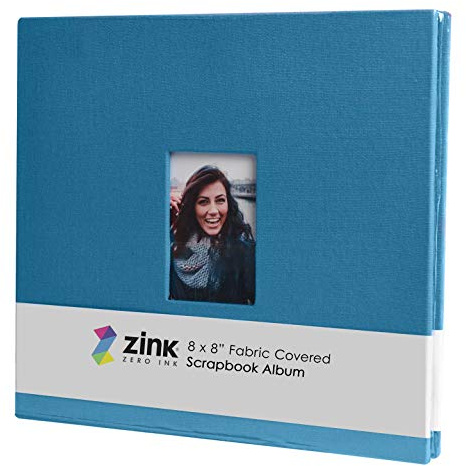 Zink Cloth Covered Scrapbook - Álbum de fotos (8 x 8 cm), color azul