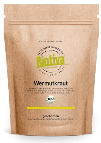 Biotiva Malörtste ekologiskt - Malörtste - Artemisia Absinthium - 100% ren - tappad och kontrollerad i Tyskland (DE-ÖKO-005)