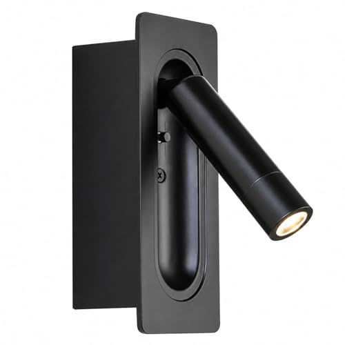 Moddeny Luz De Pared De Lectura Empotrada Simple, Aplique De Pared Giratorio De 350 ° Izquierdo Y Derecho, Focos De Pared LED De 6,69 Pulgadas, Foco De Lectura De Aluminio