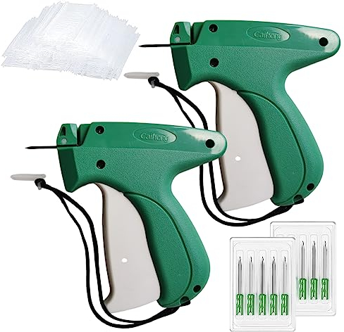 Vegena 2 Stück Etikettierpistole für Kleidung, Etikettenpistole mit 10 Ersatznadeln & 5000 Heftfäden, Micro Stitch Gun Set