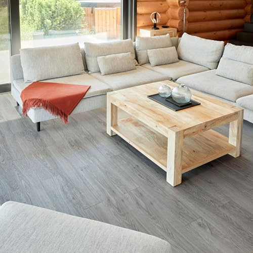 Self Adhesive Floor Planks - 36 Planks Pack Covering 53.8 Sqf / 5sqm | Each Stick On Tile Plank Measures 5.9x35.9in (91.4x15.2cm) | Peel And Stick Vinyl Flooring | Grey Wood Effect