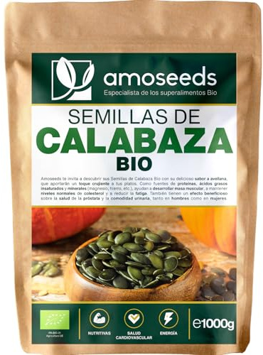 Semillas de Calabaza BIO 1kg | Origen Europa | Pipas de Calabaza | 100% Orgánicas, Puras, Peladas y sin Sal | Primera Calidad