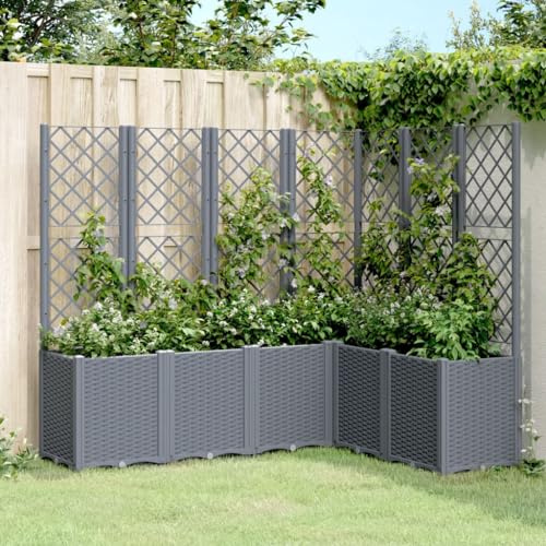 Rantry Fioriera da Giardino con Graticcio in Rattan - Coltiva Piante Rampicanti Facilmente