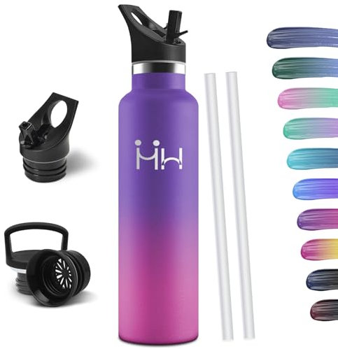 HoneyHolly Borraccia Termica 1 Litro, Senza BPA, Borraccia Termica, Sottovuoto a Doppia Parete, Bottiglia Termica, 18/8 Acciaio Inox, Borracce Termiche, Borraccia per Palestra, Sport, Bici