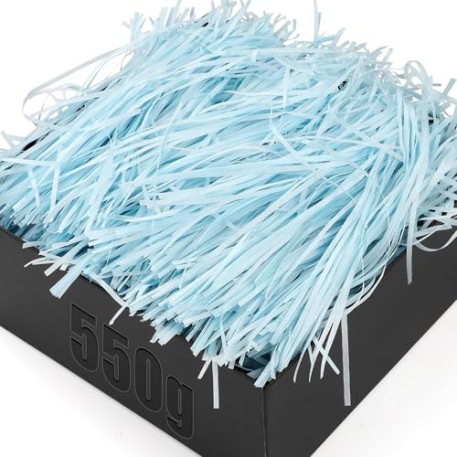 TXXATX 550g Paglia per Cesti Carta Velina Tagliuzzata Blu Riempimento Scatole Regalo Paglietta per Cesti Carta Tagliuzzata con Fiocchi per Bomboniere Forniture Scatole Regalo Feste e Confezioni