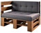Lermowood Palettenmöbel Mp Eckbank 120 x 60 x 30 cm Eiche | Europaletten Indoor und Outdoor Lounge Gartenmöbel Holz Gartenmöbel Set Lounge Möbel Terrasse Balkon Loft Stil Paletten