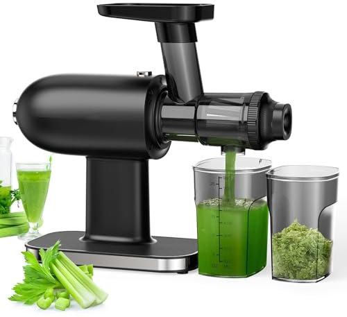 LKYLGYU Extracteur de jus à Mastication Lente, extracteur de jus de céleri avec Fonction d'inversion, extracteur de jus à Pression à Froid pour légumes et Fruits, pour Herbe de blé, Fruits et légumes