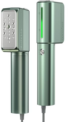 Jack & Rose ångplattång för resor, ultralätt och bärbar ångstrykjärn med (110–240 V) dubbel spänning, 1 000 W reseångare, 15 s snabbuppvärmning, 2-i-1 resejärn för kläder gardiner, grön