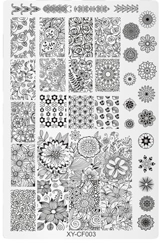 Plaque moderne pour nail art avec motifs uniques en acier inoxydable pour motifs créatifs et décorations d'ongles