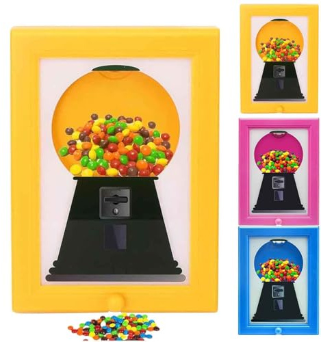 Süßigkeiten-Bilderrahmen-Spender, Fotorahmen, Süßigkeitenspender, Kaugummi-Bildermaschine, Wandmontage, Süßigkeitenspender, für Schreibtisch-Arbeitsplatte oder Kinder- und Erwachsenenzimmer