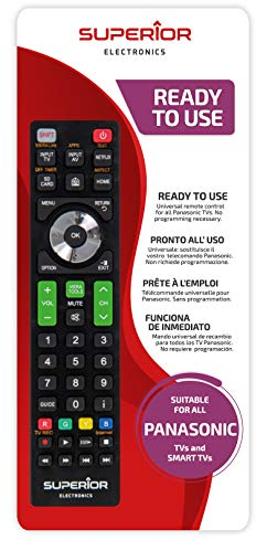 Superior PANASONIC Replacement - Telecomando di Ricambio Universale Compatibile con Tutti i TV e SMART TV di Marca PANASONIC - Pronto all'uso non Richiede Programmazione - SUPTRB011