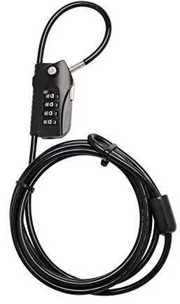 Bosvision Combination Padlock with Security Cable of 2 End Loops (Loop Cable Lock) for Bike, Ski, Camping, Garden, Warehouse and Factory...