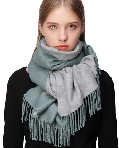 RIIQIICHY Cachemira Invierno Reversible Bufanda Pashmina Chal Mantón para Mujeres Más Grueso Cálida Grande Larga