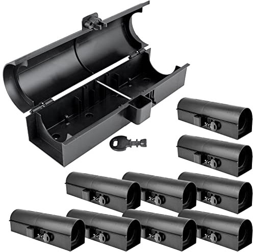 Köderstation Ratten Set Köderbox 2-10Stk. Garten Rohr Mausfalle Mäuse Rattenköderbox Box Rattenköderstation Rattenfalle Kinder- Haustiersicher Koederbox Petigi, Anzahl:10