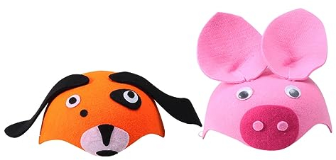 FELTECHELECTR 2st Kindermütze Tiermütze Für Kinder Tierkostüm Für Cartoon-hut Tierhut Kostümhaube Hundekostüm Für Witzige Hüte Partyzubehör Für Kappen Kopfbedeckung Cosplay