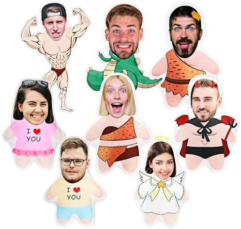 Personalisiertes 3D Gesicht Kissen Mit Eigenem Foto - 10/20/30/50/75 cm, Bedrucken Lassen, Lustige Fotogeschenk für Freund