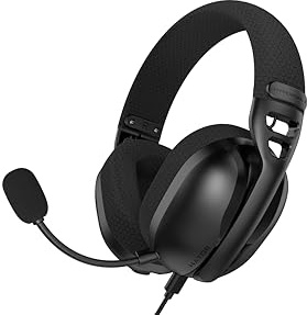 HATOR Hyperpunk 3 USB Gaming-Headset – 40mm Hi-Res Treiber, USB-C/USB-A, Virtual 7.1 Surround Sound, Stoff-Ohrpolster, abnehmbares Mikrofon, 225g – für PC, Laptop, Schwarz