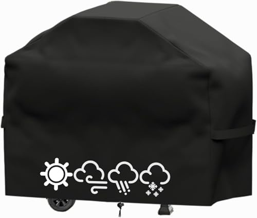 Funda para Barbacoa Impermeable, Cubierta BBQ de Parrilla 210D Oxford Protector, Anti-Viento/Anti-Polvo/Anti-Humedad, Resistente al Desgarro/Agua/Lluvia/Nieve/Sol (165X71X122 cm)