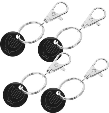UKCOCO 4 pezzi Portachiavi Zinco con Gettoni per Della Design Elegante e Compatto Facile Trasportare Portatile e Sicuro per