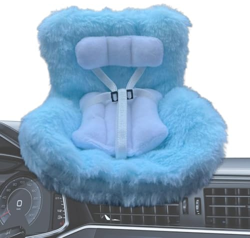 Generico Siège auto pour poupée - Design en peluche | Siège de poupée pour voiture avec clip de sécurité, confort doux en fourrure, décoration pour véhicule, intérieur, décoration
