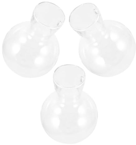 IMIKEYA 3pcs High Borosilicate Glass Planter Bulb Vase with Wooden Stand, Propagation Vases for Hydroponic Plants, Desktop Terrarium Flower Pot for Home Décor and Plant Propagation