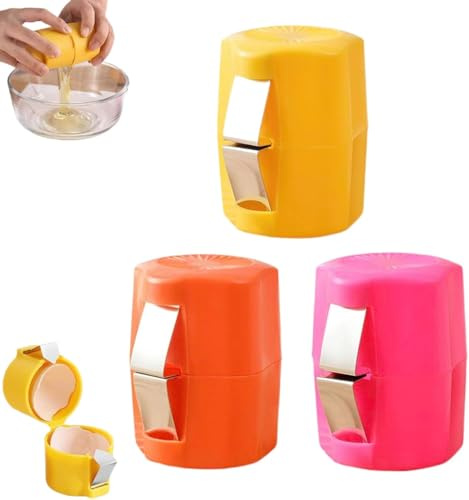 3 Piezas Pelador De Huevos Cocidos, Pelador De Huevos Duros De Acero Inoxidable, Abridor De Cáscaras De Huevo Portátil, Separador De Huevo Crudos, Cortador De Cáscaras De H-uevo Con Un Solos Botón