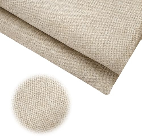 Linnetyg, metervara, 250 × 148 cm, stoppat tyg, möbeltyg med linneutseende, robust dekorativt tyg, strukturtyg, canvastyg för soffa, stol, gardin, kudde, bordsduk gör-det-själv (ljusbeige)