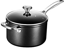 Le Creuset Toughened Non-Stick PRO Saucepan With Glass Lid, 4 qt.