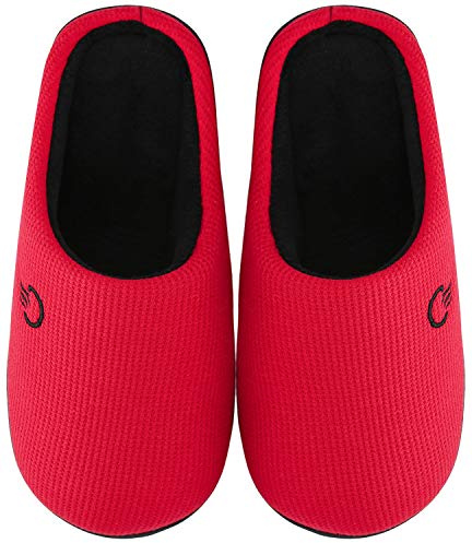 Mishansha Pantofole Casa/Esterno Uomo Donna Calde Pantofola in Memory Foam Comode Leggere Ciabatte da Casa Antiscivolo Morbide Scarpe Inverno Autunno(Rosso, 40/41)