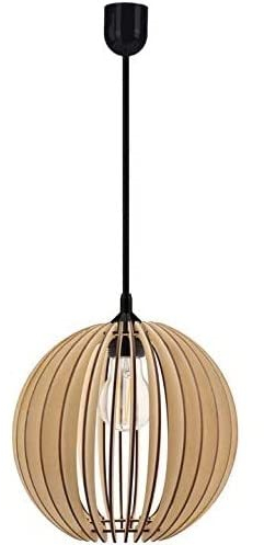 FKL DESIGN Home Deco Hängelampe Deckenlampe Pendelleuchte aus Holz verschiedene Varianten Fassung E27 Retro Vintage Holzlampe Leuchte Beleuchtung aus Serie VDA (Hängelampe VDA-ZO1)