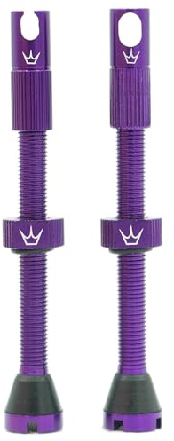 Peaty's X Chris King MK2 Valvole Tubeless Presta con Strumento Multifunzione - Set Valvola Tubeless in Lega Aeronautica 7075 per MTB, Strada e Gravel, Adatte per Tutti gli Inserti - 60 mm, Viola