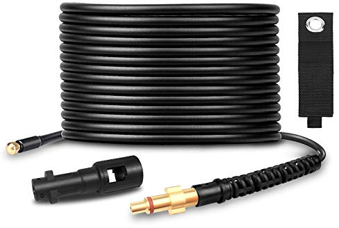 Qooltek Tuyau de vidange professionnel haute pression - Kit de tuyau de nettoyage et de vidange de canalisations avec adaptateur pour Karcher série K et Lavor - 15 m