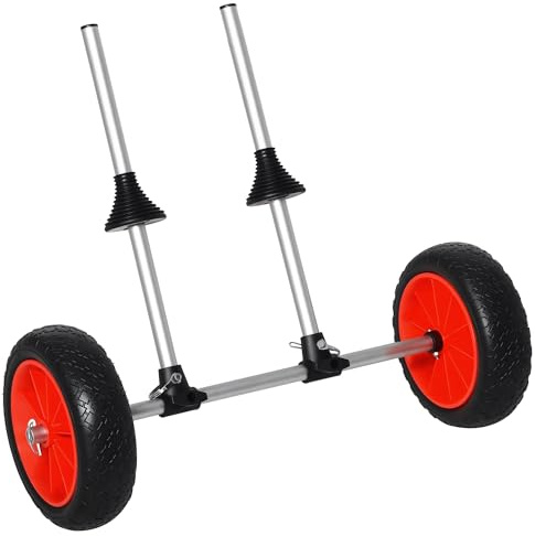 Soozier Kayak Cart, Trolley Trailer Kayak Wheels with Strong Aluminum Frame, Adjustable Width Crossbar, & Large Tires
