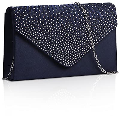 NiCoLa Women's Clutch Bag Lilac Envelope Clutch Bag, Evening Clutch Bag Shoulder Bags for Women, Satin Clutch Bags with Detachable Chain Strap for Wedding Prom Party