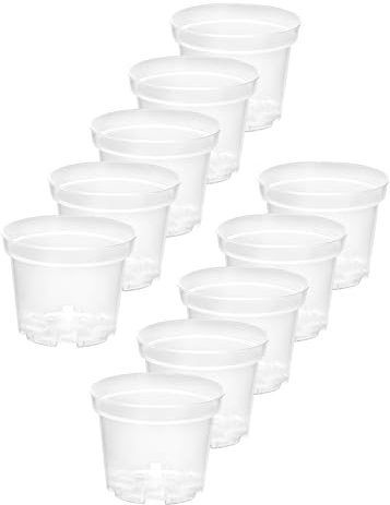 Garronda Pots Horticulture Ronds Transparents Pots pour Culture de Plants de Plantes et Fleurs GD-0024 (10 Pièces Transparent, ⌀ 9cm H 8,5cm)