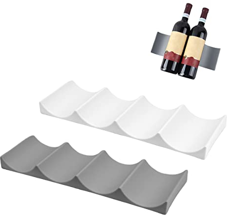 2 Stück Flaschenhalter Kühlschrank, Kühlschrank Flaschenablage, Flaschenregal Kühlschrank, Getränke Organizer Kühlschrank, Kühlschrank Flaschenregal für Tisch Pantry Cabinet Bier Halter Trinkflaschen