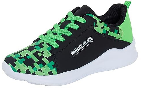 Minecraft-Sneaker für Kinder Schwarz/Grün 12 UK